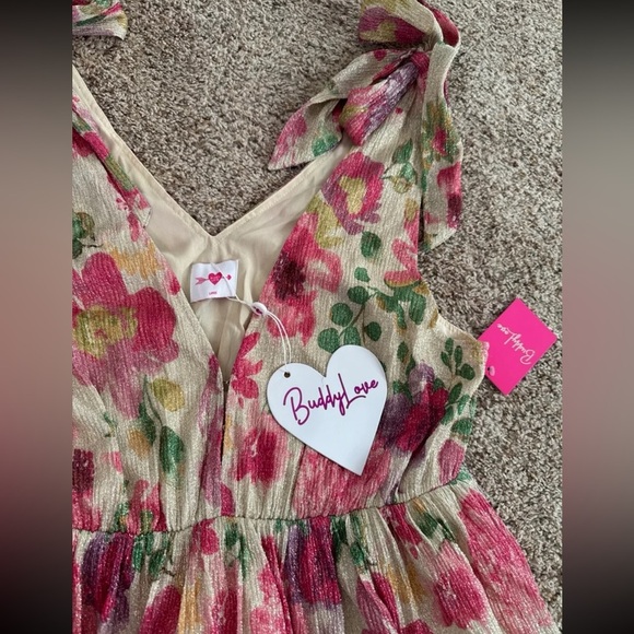 NWT BuddyLove MELANIE TIE-SHOULDER MINI DRESS - RASPBERRY ROSE 
Size Large - Picture 10 of 12